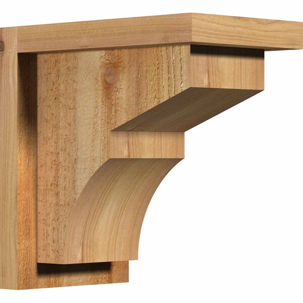 Ekena Millwork Monterey Rough Sawn Corbel w/Backplate, Western Red Cedar, 6"W x 10"D x 10"H COR06X10X10MON01RWR - main